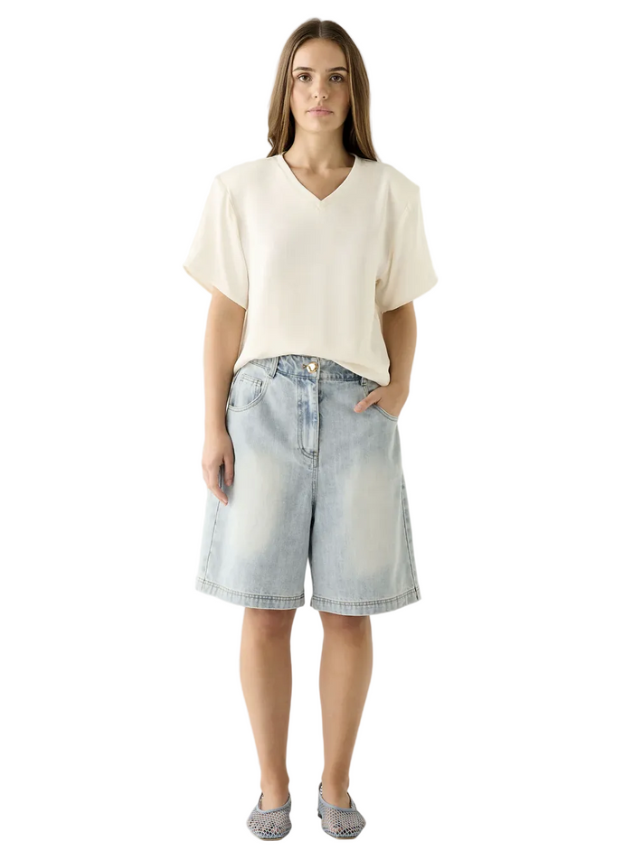 Esmaee Bayview Denim Bermuda Shorts – Blue Denim