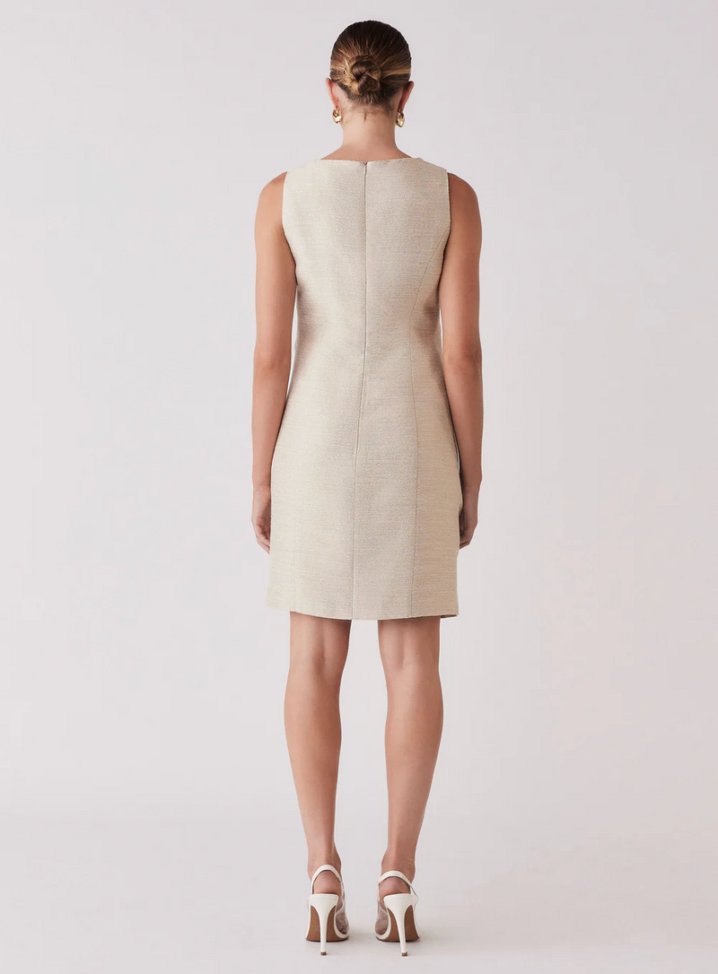 Esmaee Golden Hour Ruche Dress - Light Gold