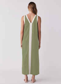 Esmaee Monochrome Dress - Sage/Cream