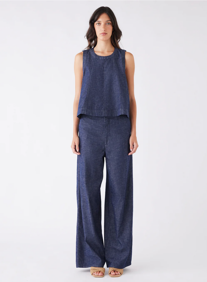 Esmaee Revival Denim Top - Dark Blue Denim
