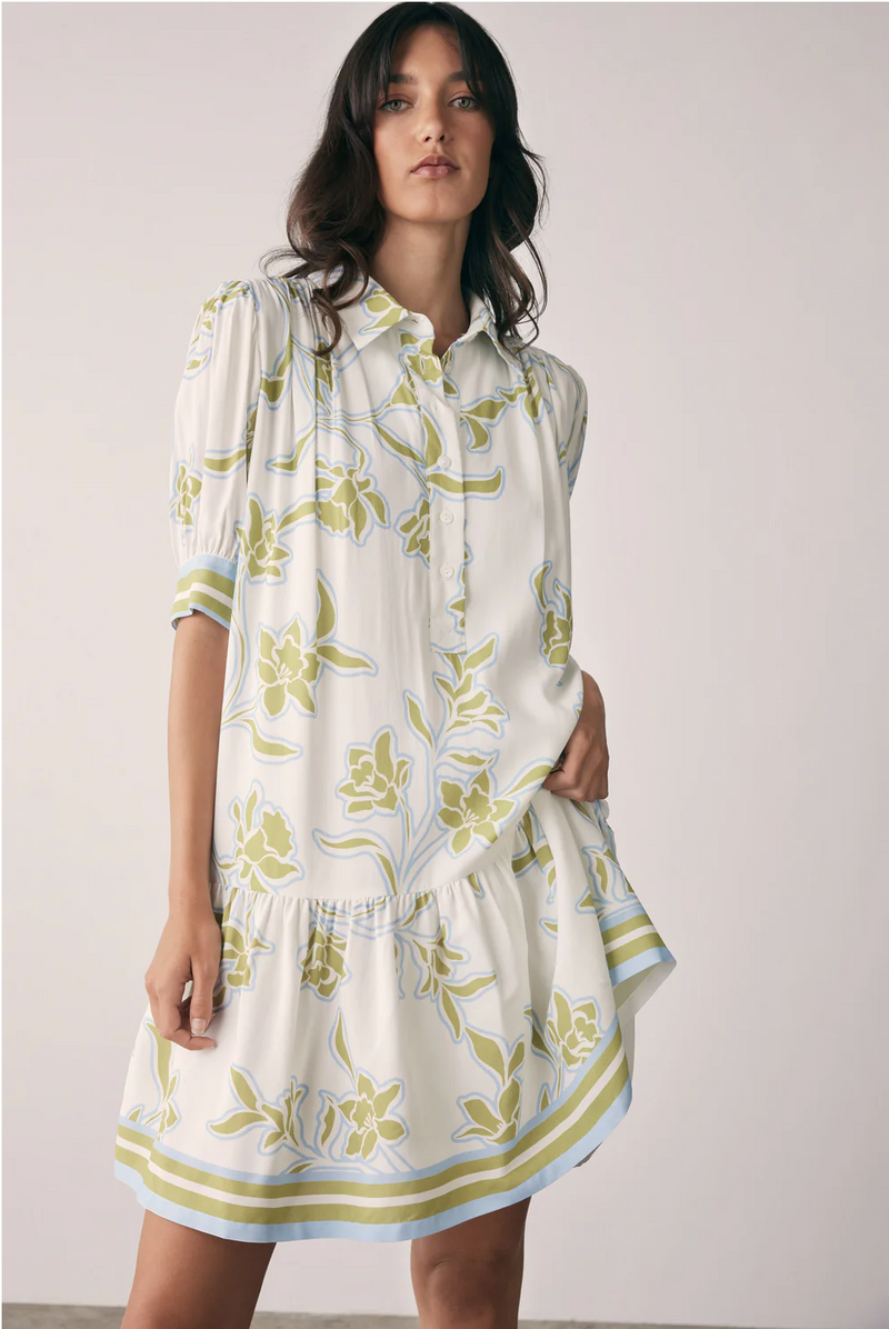 Esmaee Tranquility Mini Dress - Olive Floral