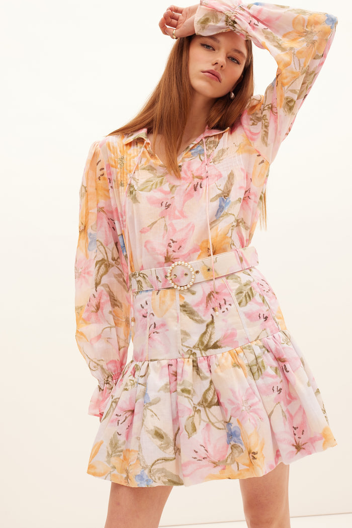 Kate Ford Gladioli Frilled Skirt