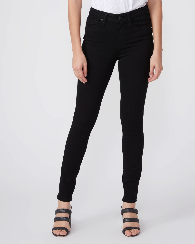 PAIGE HOXTON ANKLE HIGH RISE SKINNY - BLACK SHADOW - Escape Clothing