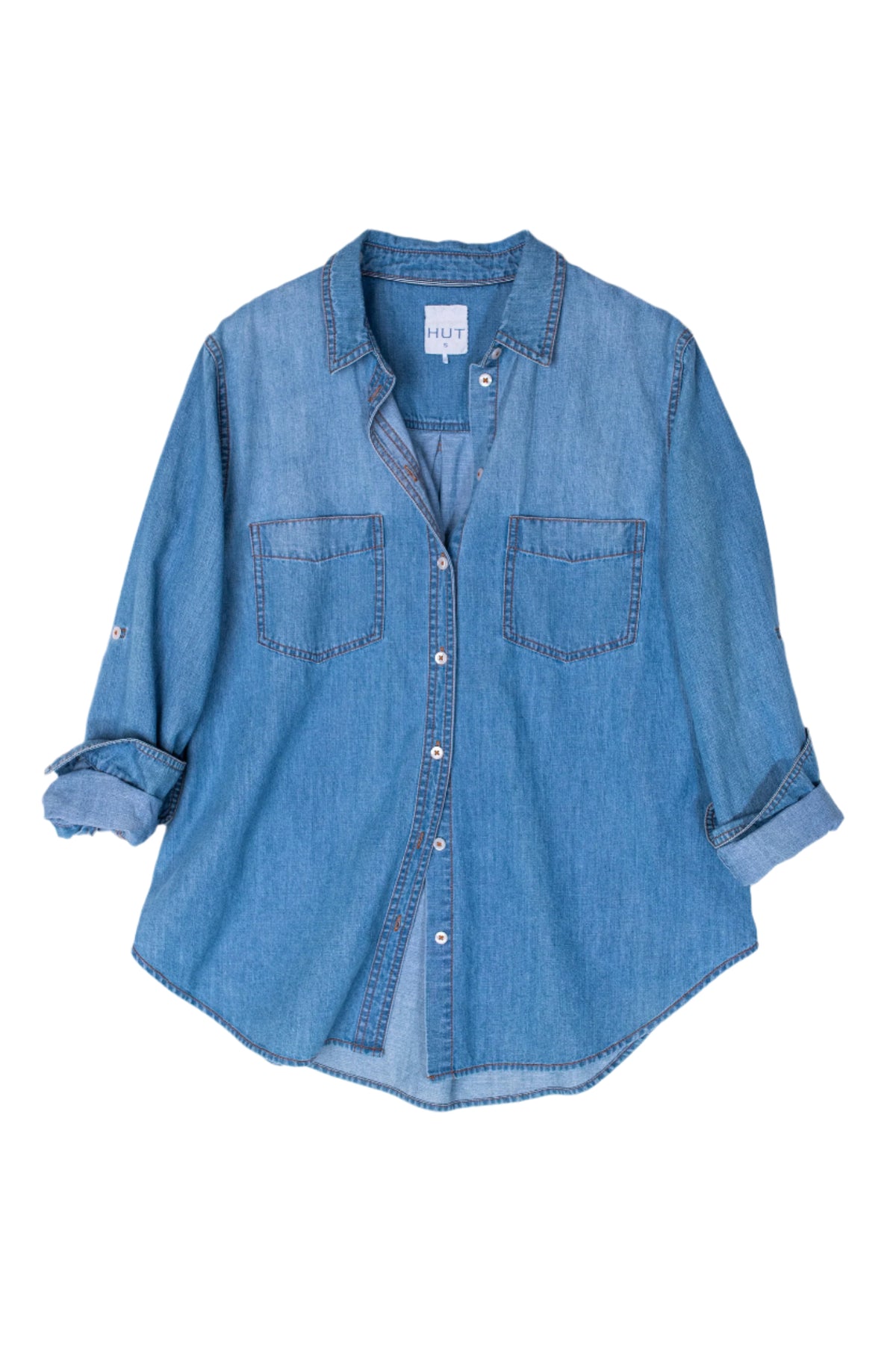 Hut Denim Boyfriend Shirt - Denim Wash