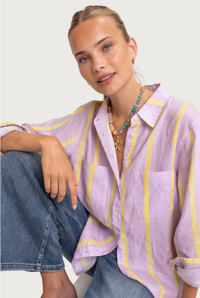 Hut Sunshine Mauve Stripe Shirt - Purple