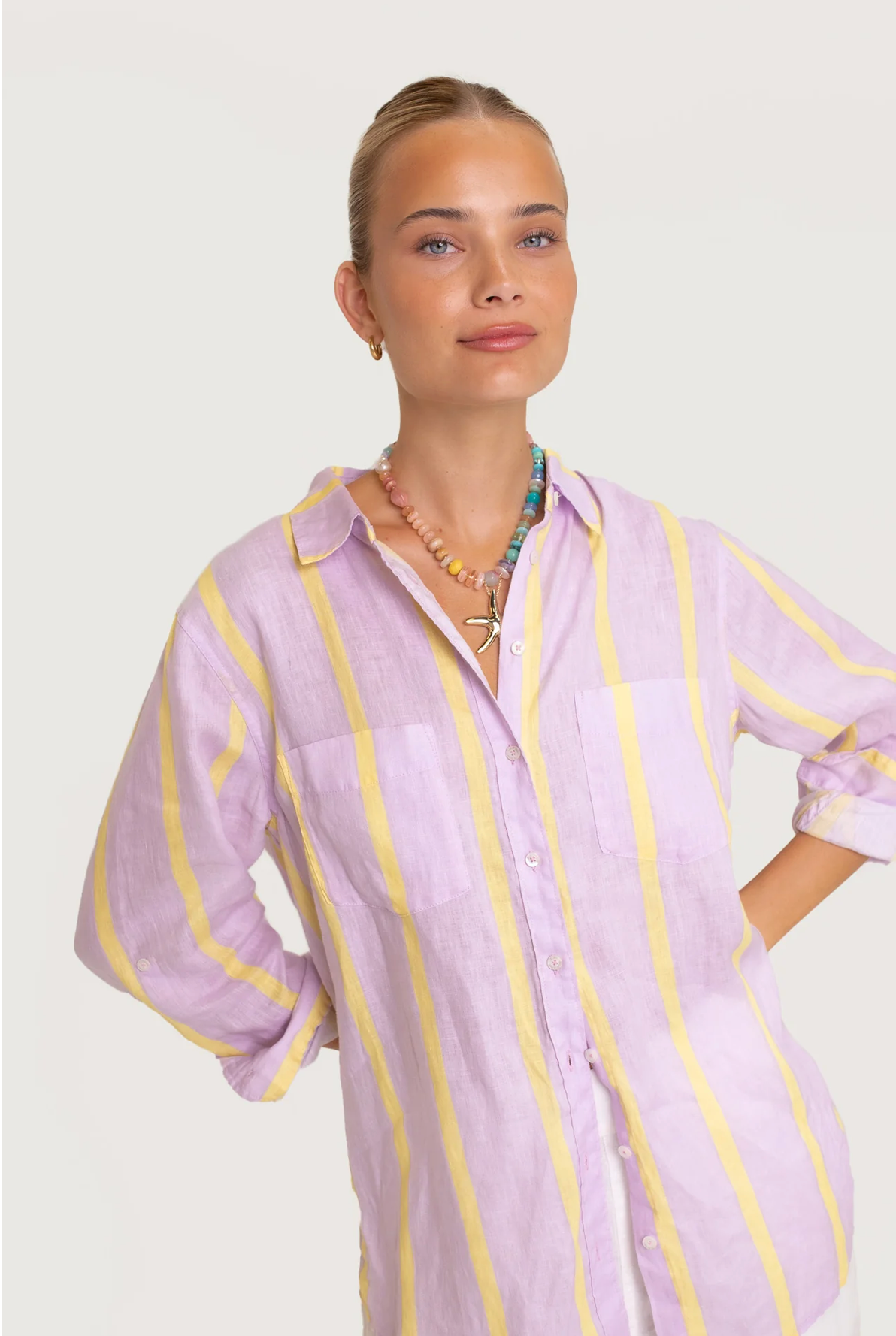 Hut Sunshine Mauve Stripe Shirt - Purple