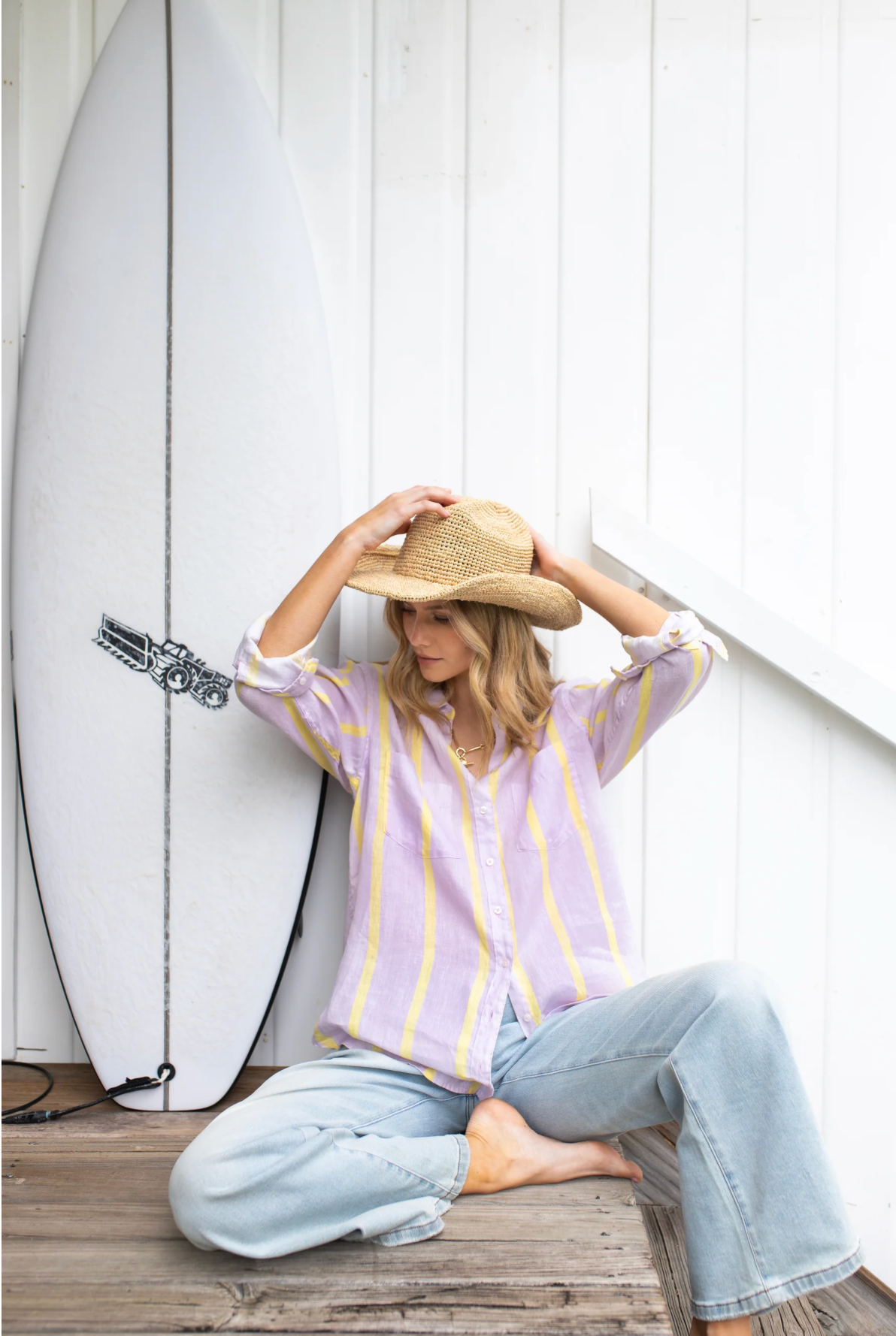Hut Sunshine Mauve Stripe Shirt - Purple