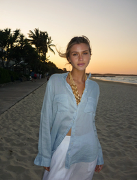 Hut The Boyfriend Linen Shirt - Breeze Blue