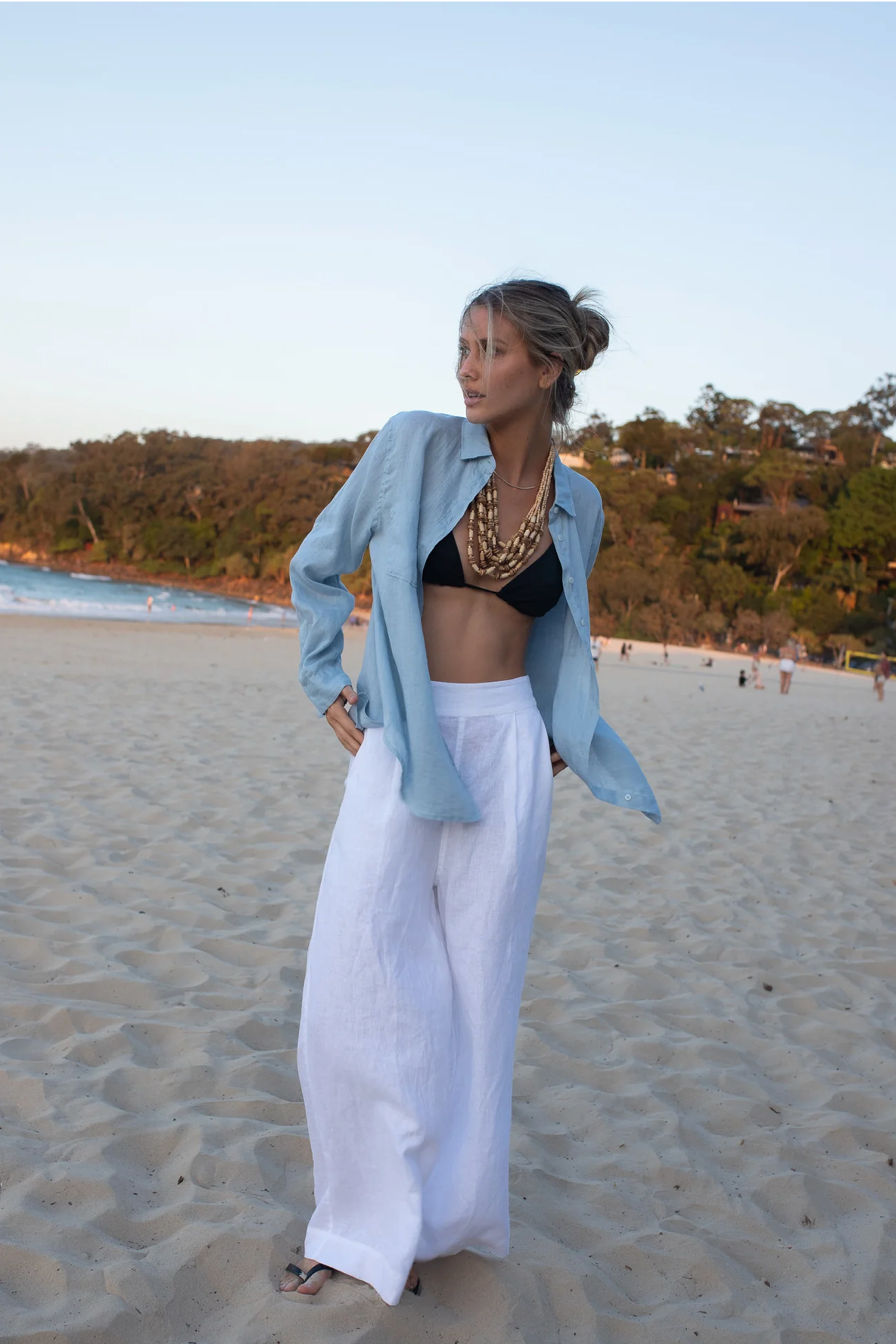 Hut The Boyfriend Linen Shirt - Breeze Blue