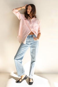 Hut The Boyfriend Linen Shirt - Mashmellow