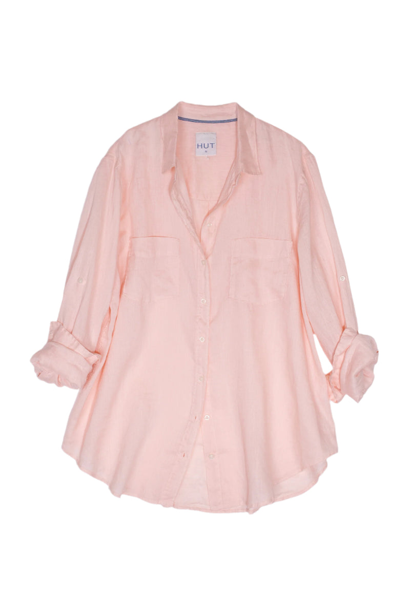 Hut The Boyfriend Linen Shirt - Mashmellow