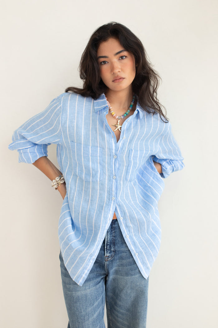 Hut The Boyfriend Shirt - Amalfi Stripe