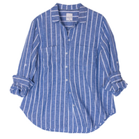 Hut The Boyfriend Shirt - Marine Stripe