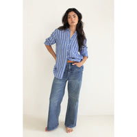Hut The Boyfriend Shirt - Marine Stripe