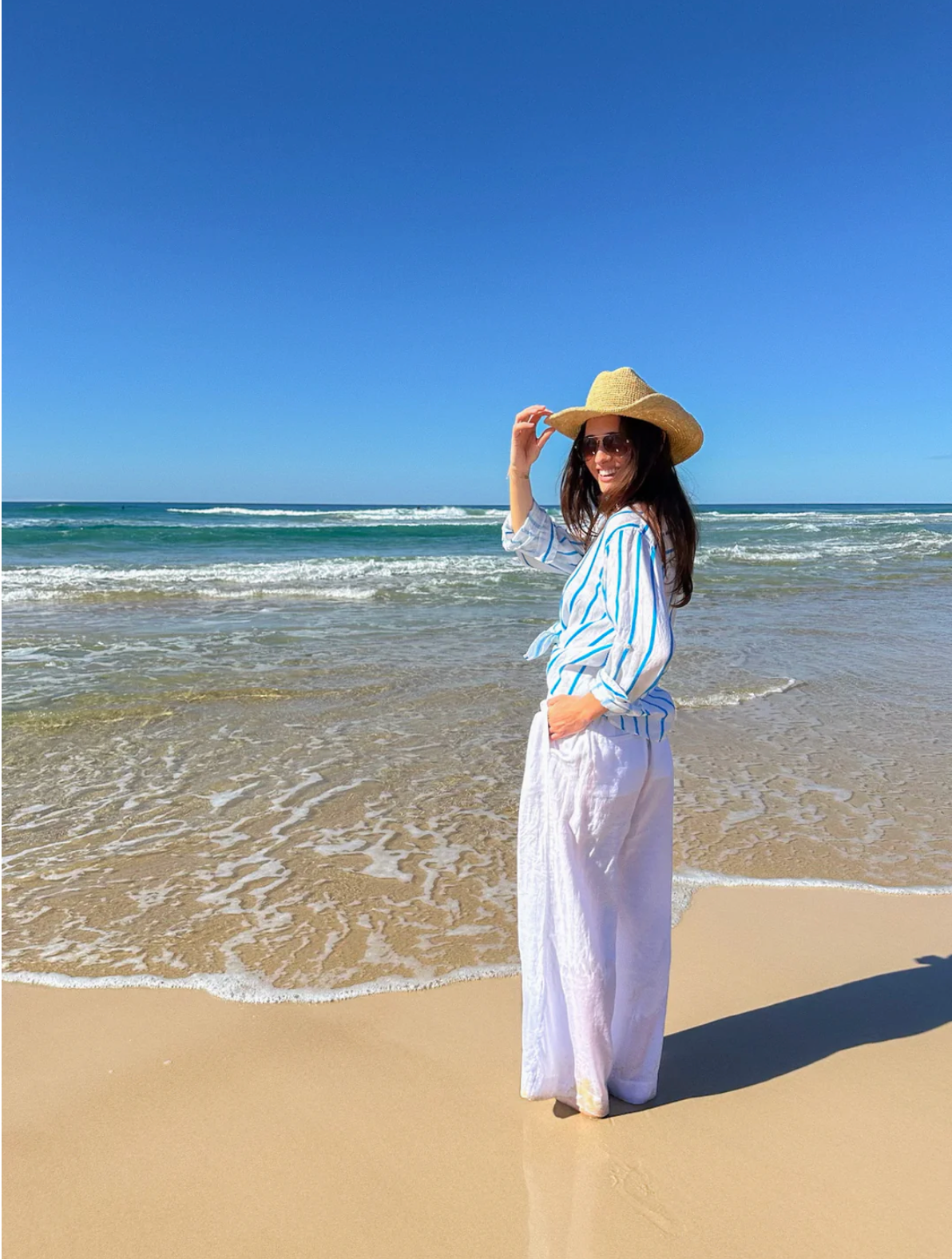 Hut The Boyfriend Shirt - Miami Stripe