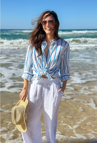 Hut The Boyfriend Shirt - Miami Stripe