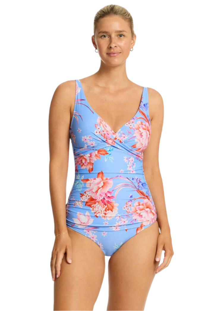 Sea Level Indochine Cross Front Multifit Singlet Top & Midi Pant - Light Blue