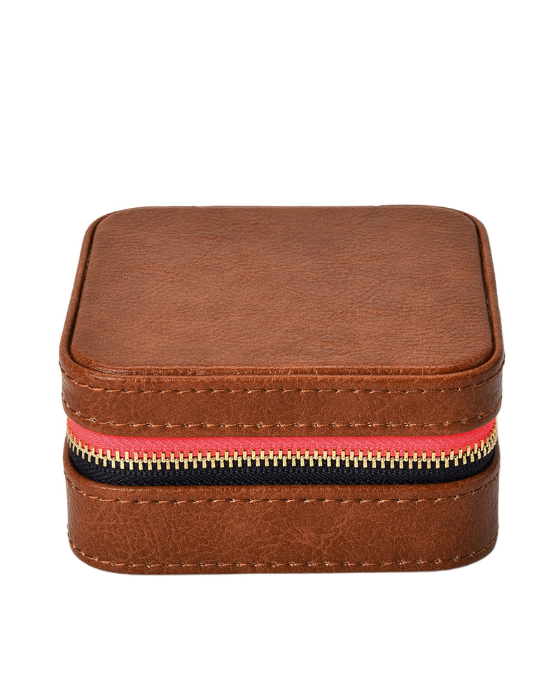 Elms + King Small Jewellery Case - Tan Pebble