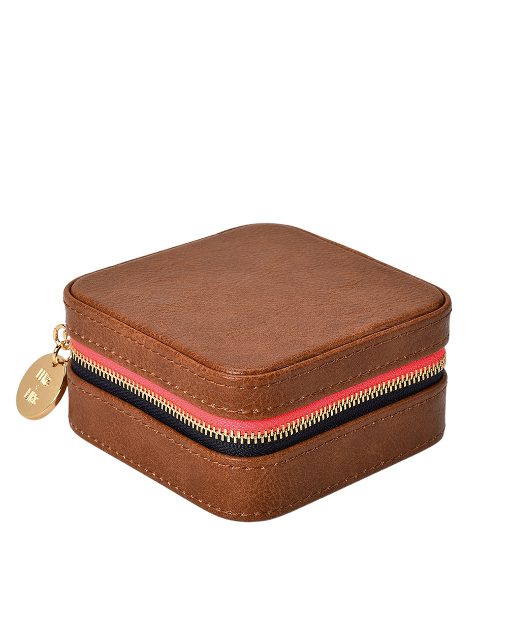 Elms + King Small Jewellery Case - Tan Pebble