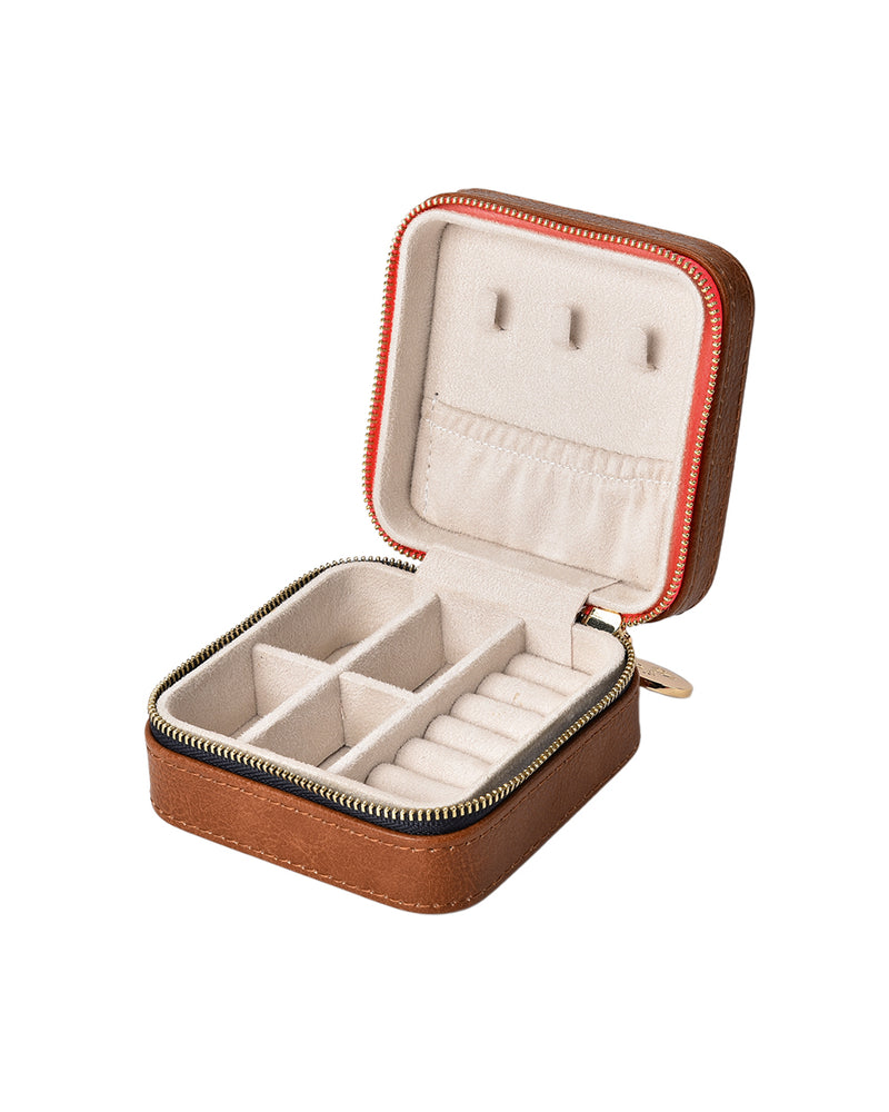 Elms + King Small Jewellery Case - Tan Pebble
