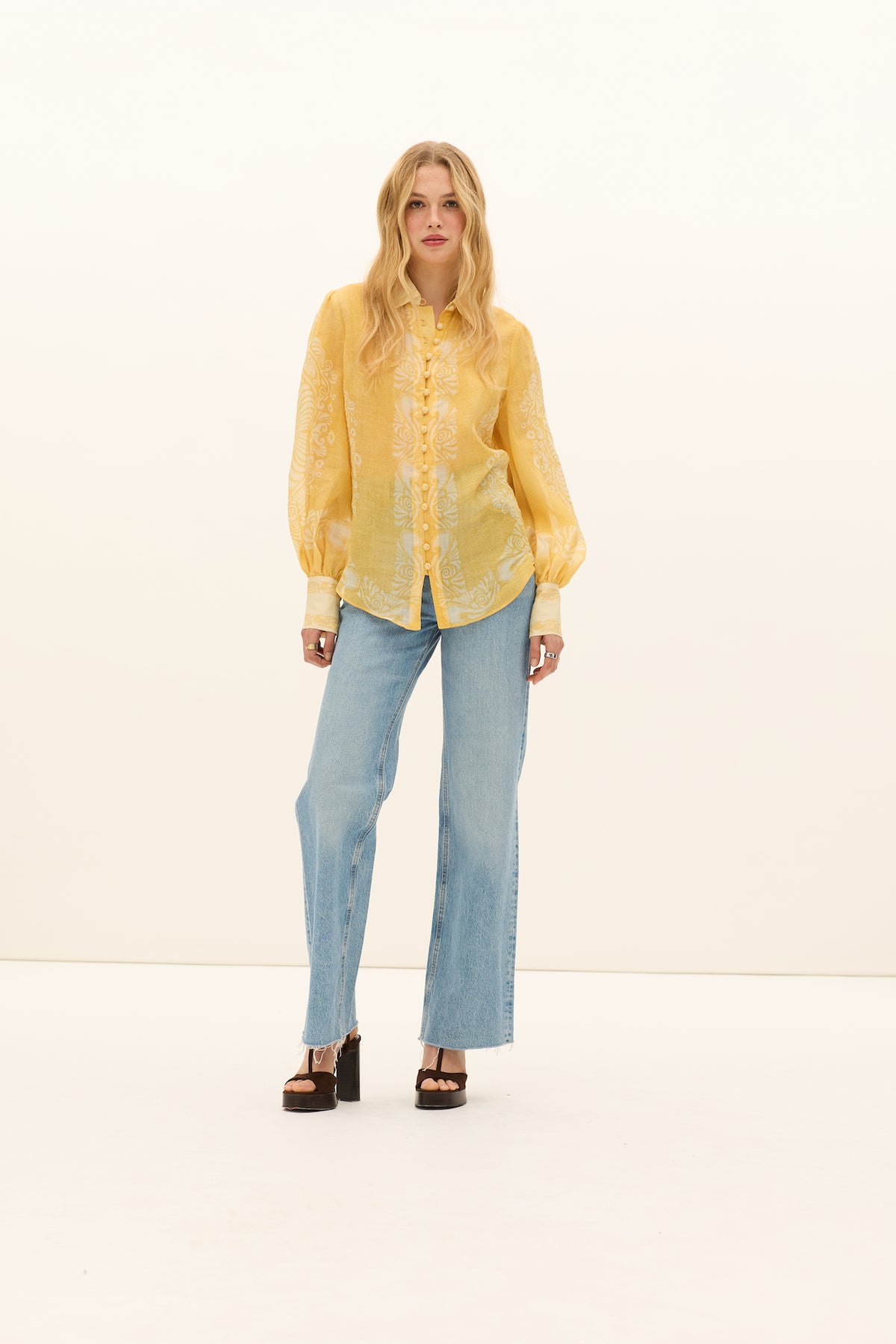 Kate Ford Mimosa Collar Blouse - Verbena