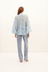 Kate Ford Poinsettia Buttoned Blouse