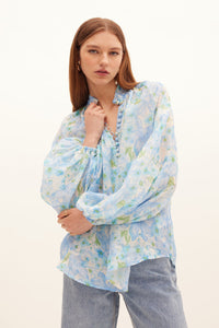 Kate Ford Poinsettia Buttoned Blouse