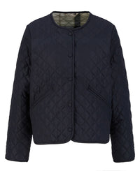 Barbour Cashel Collarless Quilted Jacket - Dark Navy/Dress Navy Tartan