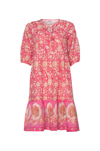 LOOBIES STORY CHANTILLY DRESS - HOT PINK MULTI - ESCAPE CLOTHING