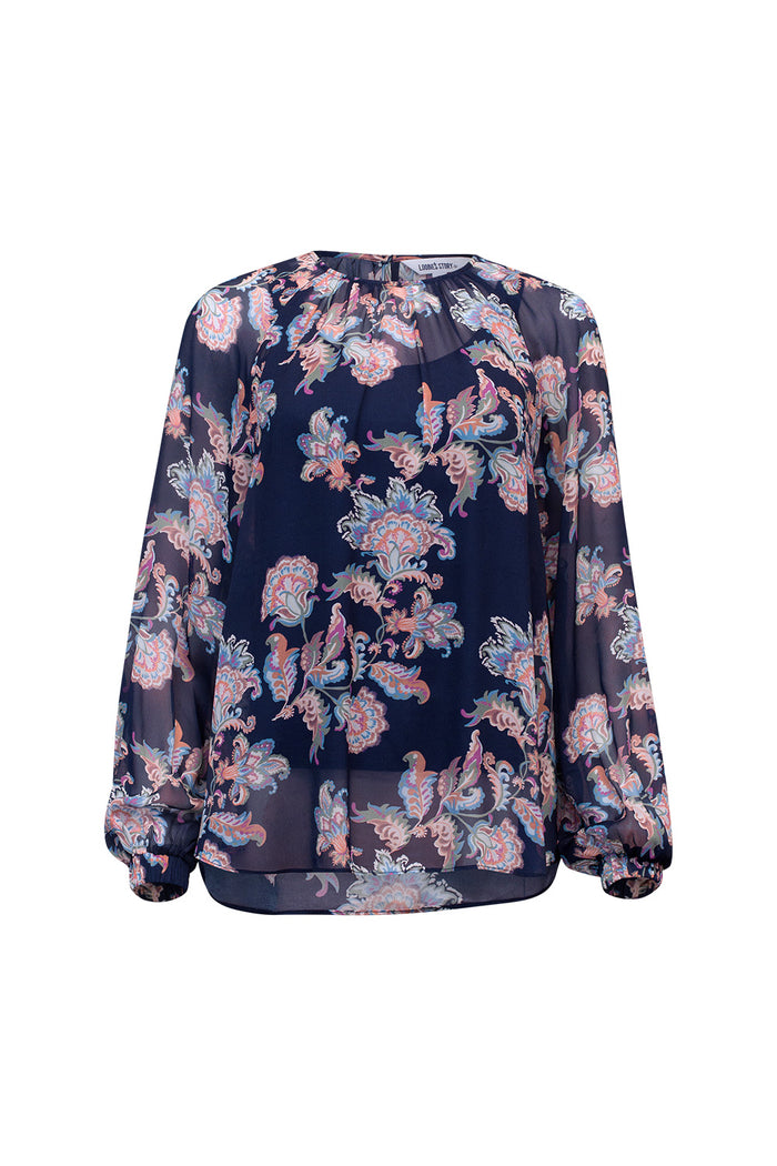 Loobies Story Chelsea Top - Indigo Multi