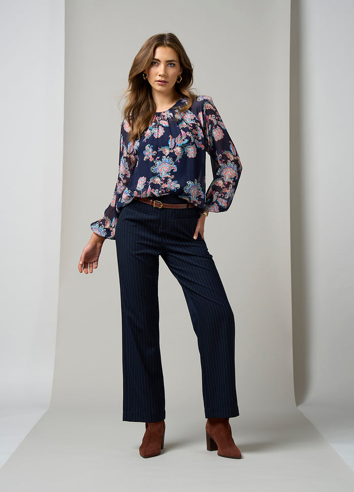 Loobies Story Chelsea Top - Indigo Multi