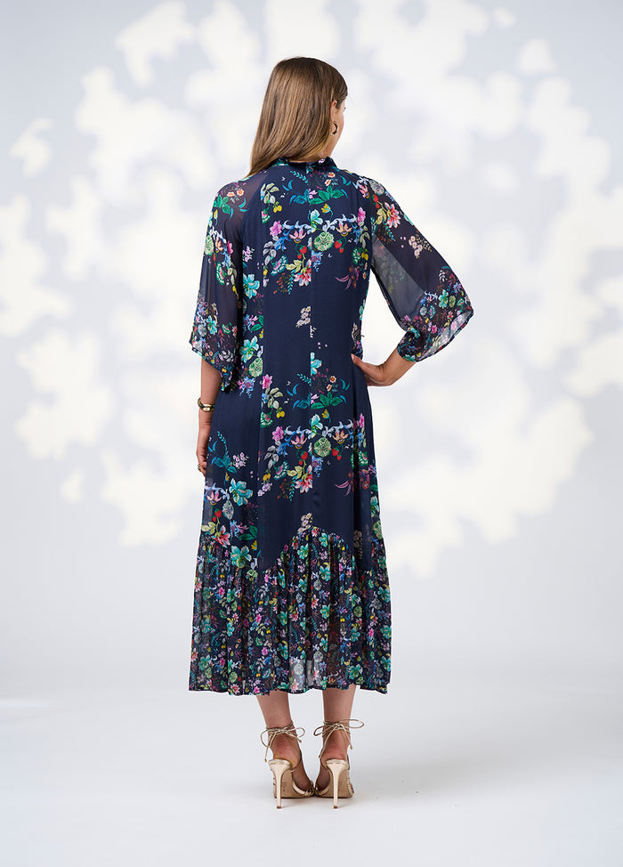 Loobies  Story La Bohème Midi Dress - Indigo Multi