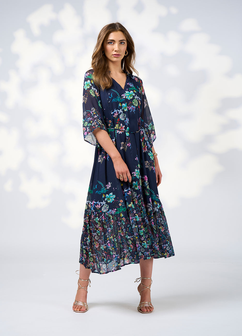 Loobies  Story La Bohème Midi Dress - Indigo Multi