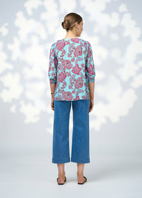 Loobies  Story Indie Blouse - Tiffany Blue Multi