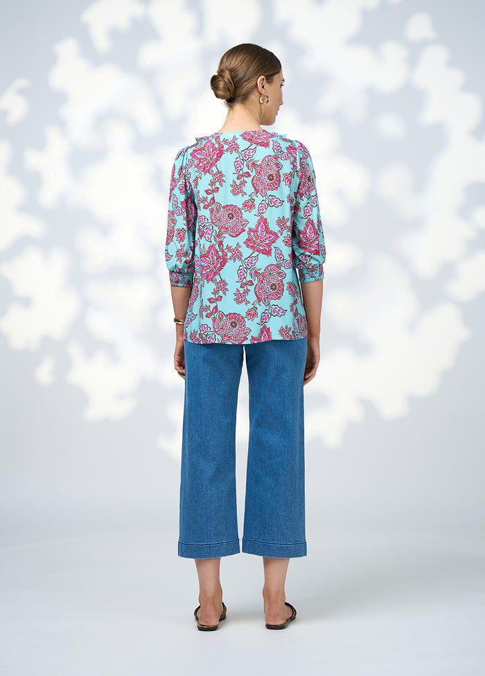 Loobies  Story Indie Blouse - Tiffany Blue Multi