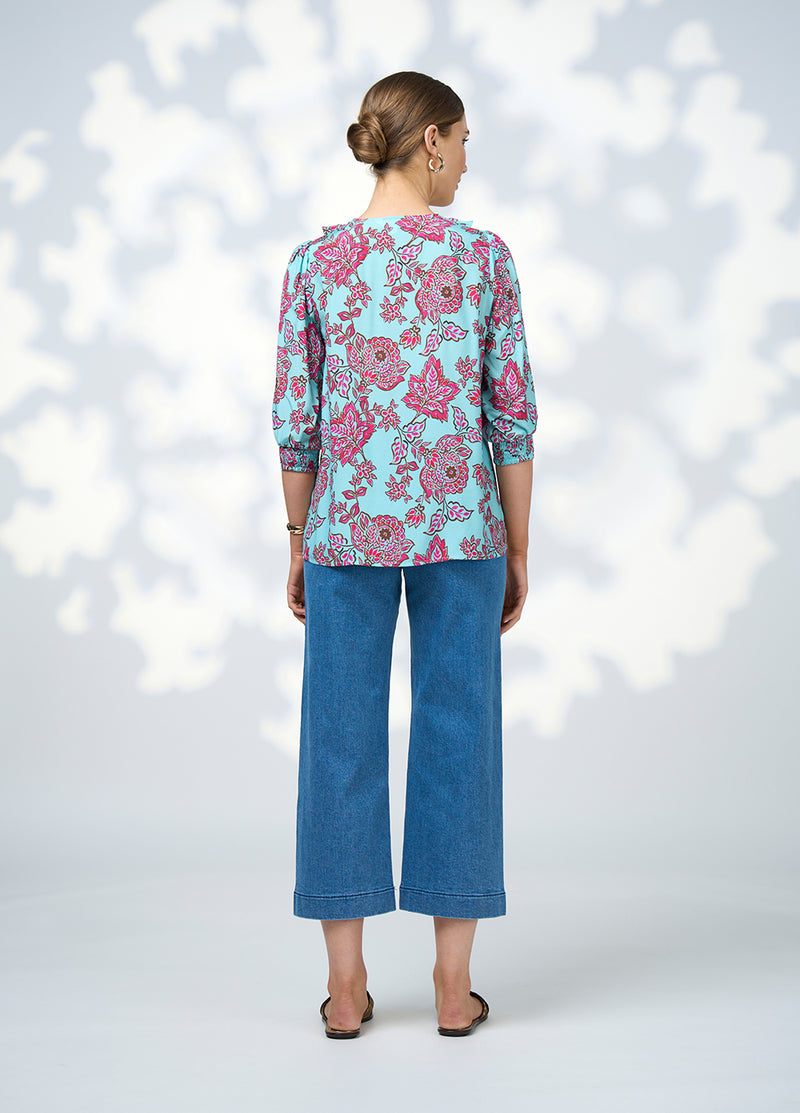Loobies  Story Indie Blouse - Tiffany Blue Multi
