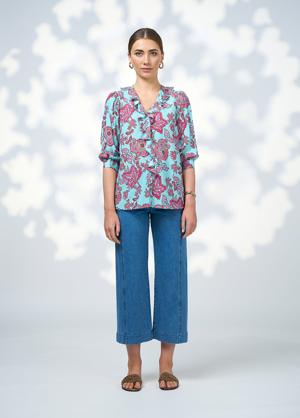 Loobies  Story Indie Blouse - Tiffany Blue Multi