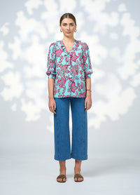 Loobies  Story Indie Blouse - Tiffany Blue Multi