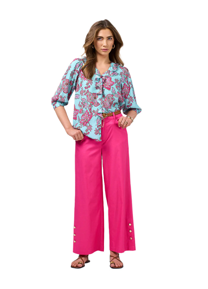 Loobies  Story Indie Blouse - Tiffany Blue Multi