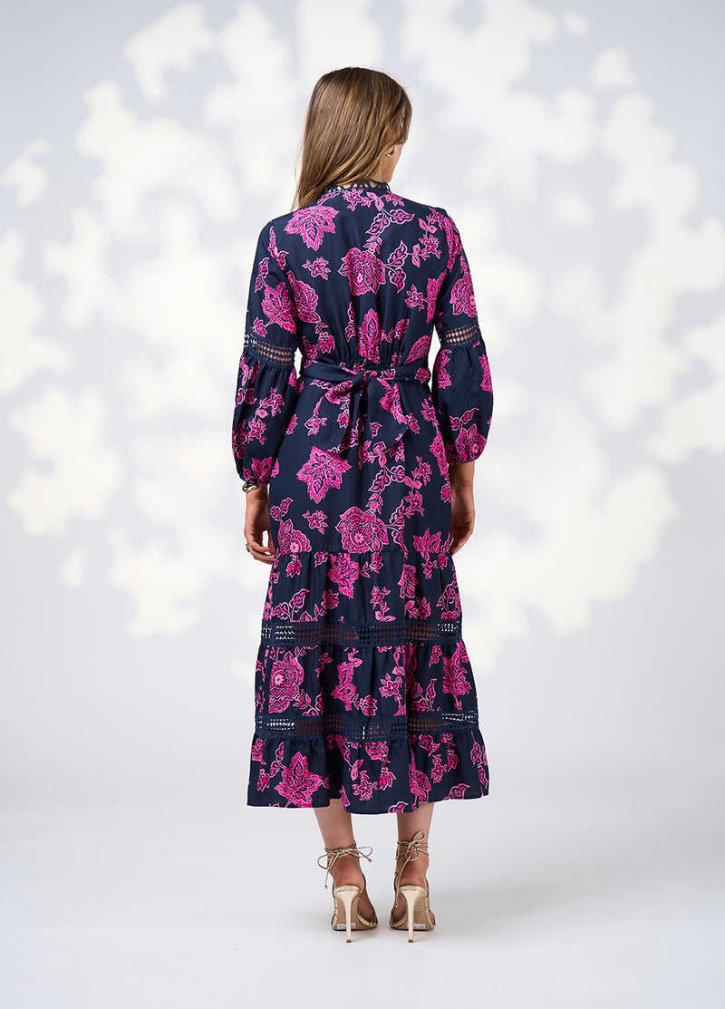 Loobies  Story Indie Midi Dress - Indigo Multi