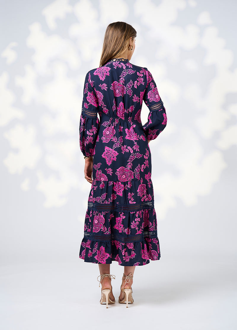 Loobies  Story Indie Midi Dress - Indigo Multi