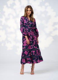 Loobies  Story Indie Midi Dress - Indigo Multi