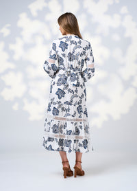 Loobies  Story Indie Midi Dress - Silk White Multi