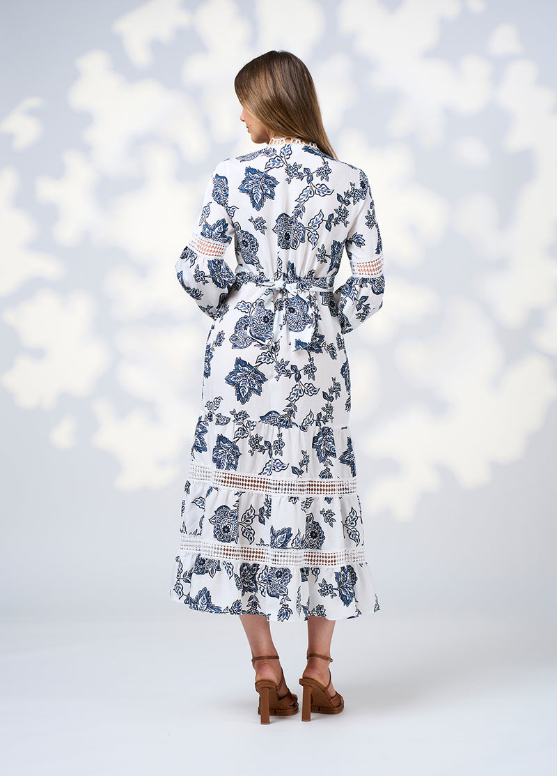 Loobies  Story Indie Midi Dress - Silk White Multi