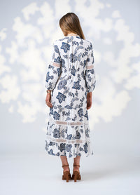 Loobies  Story Indie Midi Dress - Silk White Multi