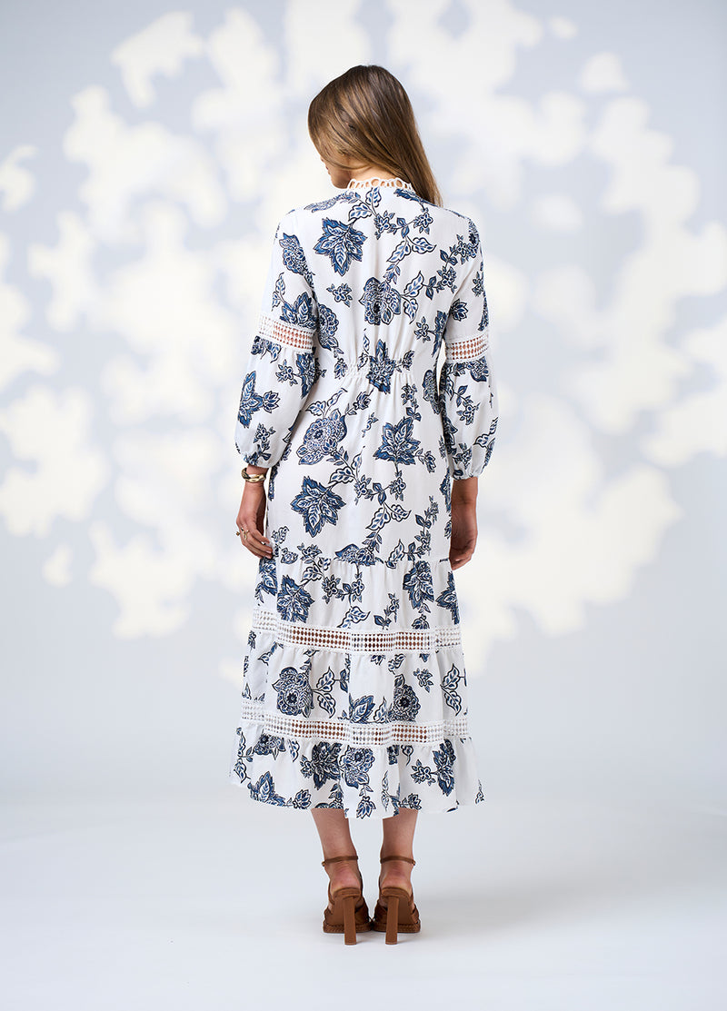 Loobies  Story Indie Midi Dress - Silk White Multi