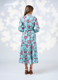 Loobies  Story Indie Midi Dress - Tiffany Blue Multi