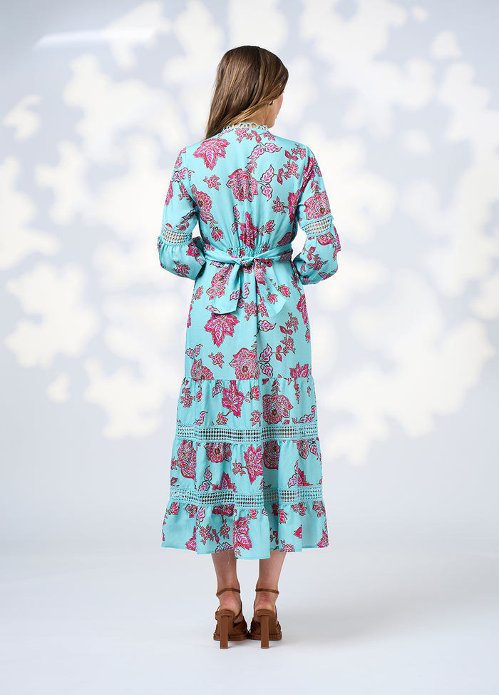 Loobies  Story Indie Midi Dress - Tiffany Blue Multi