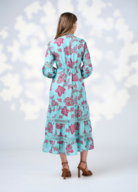 Loobies  Story Indie Midi Dress - Tiffany Blue Multi