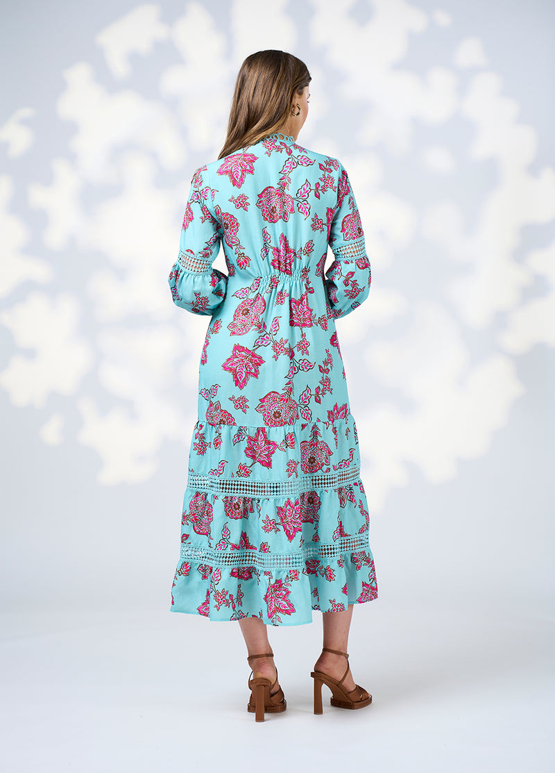 Loobies  Story Indie Midi Dress - Tiffany Blue Multi